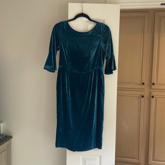 Boden Velvet Dresses High Neck Velvet Dress-Cabernet Boden AU